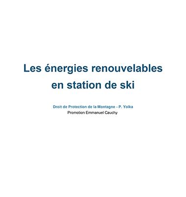 Les Energies renouvelables en station de skimontagne